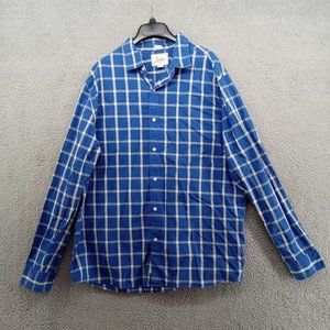 Bixby Shirt Mens XL Blue Grid Check Button Up Dressy‎ Casual Classic Preppy
